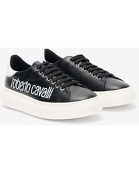 Roberto Cavalli - Leather Sneaker With Logo - Lyst