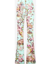 Roberto Cavalli - Pants With Oriental Bird Print - Lyst