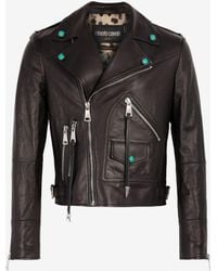 Roberto Cavalli - Embellished Leather Biker Jacket - Lyst