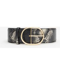 Roberto Cavalli - Cinturón Perfilado De Piel Gofrada - Lyst