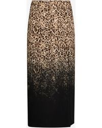 Roberto Cavalli - Leopard Print Midi Skirt - Lyst