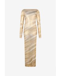 Roberto Cavalli - Sheer Nilo Print Maxi Dress - Lyst