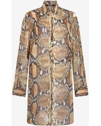 Roberto Cavalli - Python Print Shirt Dress - Lyst