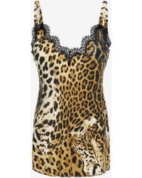 Roberto Cavalli - Top With Jaguar Skin Print - Lyst