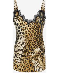 Roberto Cavalli - Top With Jaguar Skin Print - Lyst