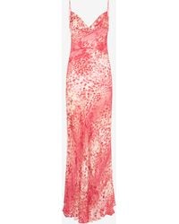 Roberto Cavalli - Langes Kleid Mit Print Jaguar Skin - Lyst