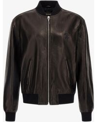 Roberto Cavalli - Leather Bomber Jacket - Lyst