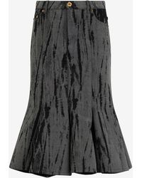 Roberto Cavalli - Denim Skirt With A Streak Effect - Lyst