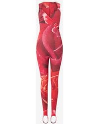 Roberto Cavalli - Rose-Print Sleeveless Jumpsuit - Lyst