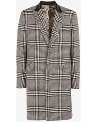 Roberto Cavalli - Houndstooth Single-breasted Coat - Lyst