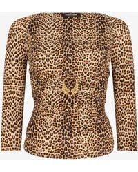 Roberto Cavalli - Long-Sleeve Top With Baby Jaguar Print - Lyst