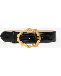 Roberto Cavalli - Belt With Cobra Print And Snake Buckle - Lyst