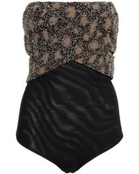 Roberto Cavalli - Bead-Embellished Wrap-Effect Bodysuit - Lyst