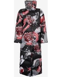 Roberto Cavalli - Down Jacket With All-Over Print And Removable Lower Insert - Lyst