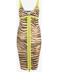 Roberto Cavalli - Short Dress With Tiger Skin Print - Lyst