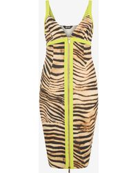 Roberto Cavalli - Abito Corto Con Stampa Tiger Skin - Lyst