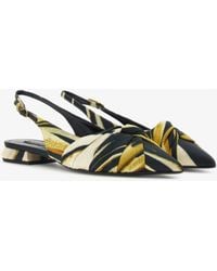 Roberto Cavalli - Print Satin The Pettegola Slingback With Low Heel - Lyst