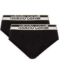 Roberto Cavalli - Two-Pack Cotton Briefs With Logo Waistband - Lyst