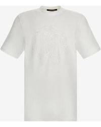 Roberto Cavalli - T-Shirt With Embroidered Monogram Rc - Lyst