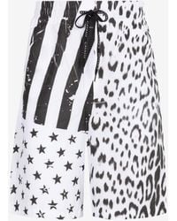Roberto Cavalli - Leopard Flag-Print Track Shorts - Lyst