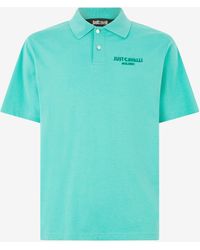 Roberto Cavalli - Polo Shirt With Top-Stitched Jc Monogram - Lyst