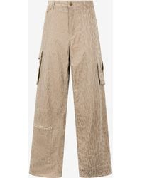 Roberto Cavalli - Cargo Pants With All-Over Jaguar Skin Pattern - Lyst