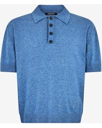 Roberto Cavalli - Knit Polo Shirt With Embroidered Logo - Lyst