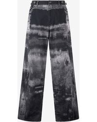 Roberto Cavalli - Pure Cotton Pants With A Used Effect - Lyst