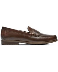 Rockport Perth Slip-on In Navy/dark Tan Leather in Tobacco (Brown) for