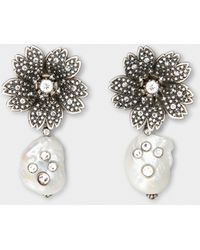 Roger Vivier - Rv Bouquet Strass Pearl Earrings - Lyst