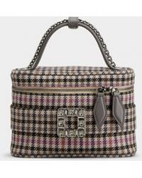 Roger Vivier - Vanity Très Vivier Micro Bag In Fabric Blackpinkbeige - Bags - Lyst