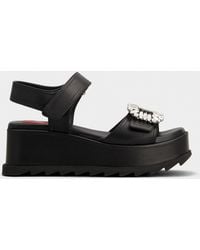 Roger Vivier - Slidy Viv' Wedge Sandals - Lyst