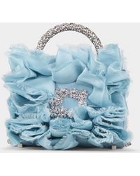 Roger Vivier - Rouches Jewel Mini Flower Strass Buckle Clutch Bag - Lyst