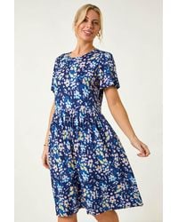 Roman Petite - Floral Stretch Pocket Dress - Lyst