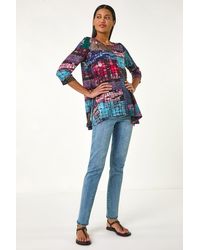 Roman - Abstract Print Asymmetric Tunic - Lyst