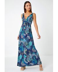 Roman - Sleeveless Floral Print Maxi Dress - Lyst