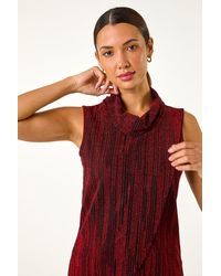 Roman - Shimmer Line Cowl Neck Tunic Top - Lyst