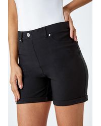 Roman - Stretch Elastic Waist Turn Up Shorts - Lyst