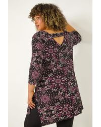 Roman Curve - Paisley Print Bar Back Top - Lyst
