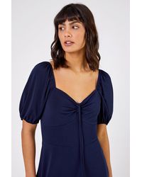 Roman - Ruched Jersey Tie Detail Midi Dress - Lyst