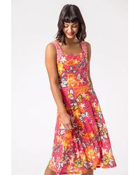 Roman - Floral Print Fit And Flare Dress - Lyst