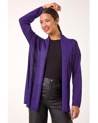 Roman - Shimmer Longline Knit Cardigan - Lyst