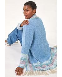 Roman - Patterened Fringe Cardigan - Lyst