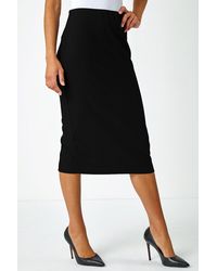 Roman - Plain Textured Pencil Skirt - Lyst