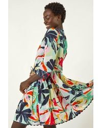 Roman - Abstract Print Button Shirt Dress - Lyst