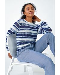 Roman Petite - Stripe Print Stretch Knit Jumper - Lyst