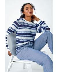 Roman Petite - Stripe Print Stretch Knit Jumper - Lyst