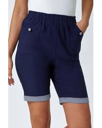 Roman - Contrast Detail Elastic Waist Stretch Shorts - Lyst