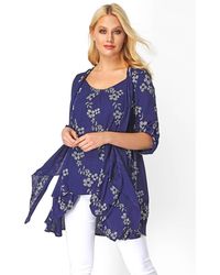 Roman - Floral Print Crinkle Tunic Top - Lyst