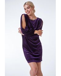 D.u.s.k - Split Sleeve Velvet Mini Dress - Lyst